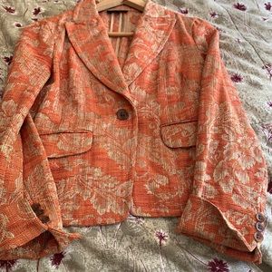 Bebe Orange and Gold Blazer Size 6